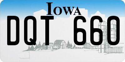 IA license plate DQT660