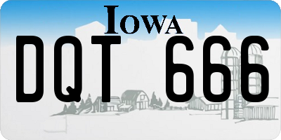 IA license plate DQT666
