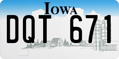 IA license plate DQT671
