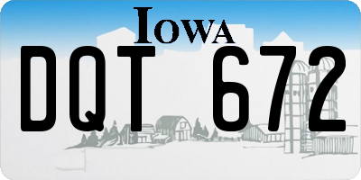 IA license plate DQT672