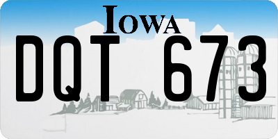 IA license plate DQT673