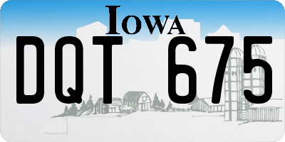 IA license plate DQT675