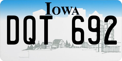 IA license plate DQT692
