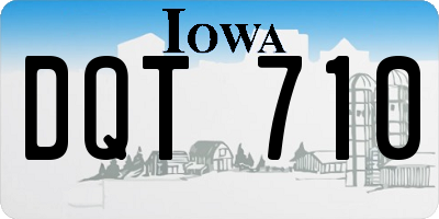 IA license plate DQT710