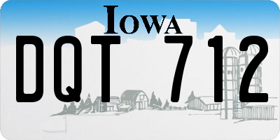 IA license plate DQT712