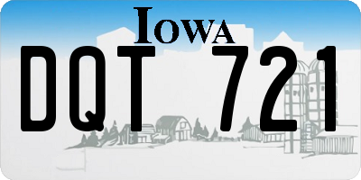IA license plate DQT721