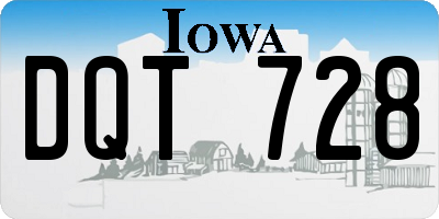 IA license plate DQT728