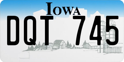 IA license plate DQT745