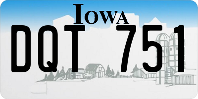 IA license plate DQT751