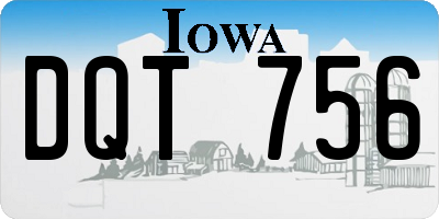 IA license plate DQT756