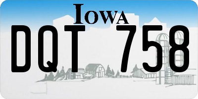 IA license plate DQT758