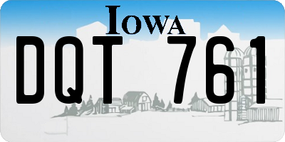 IA license plate DQT761