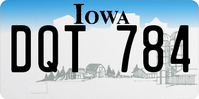 IA license plate DQT784