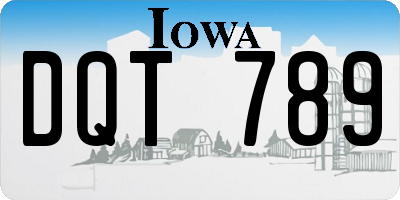 IA license plate DQT789