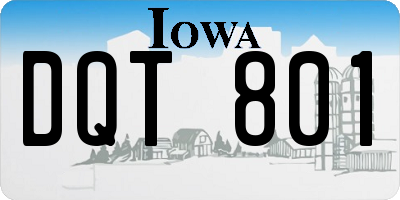 IA license plate DQT801