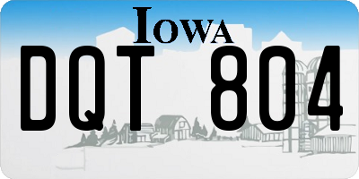 IA license plate DQT804