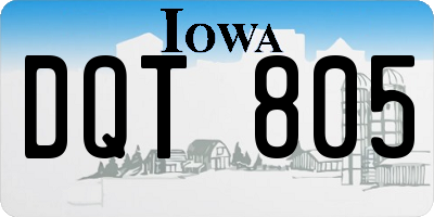 IA license plate DQT805