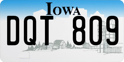 IA license plate DQT809