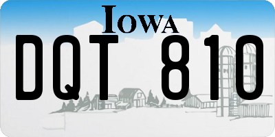 IA license plate DQT810