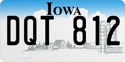 IA license plate DQT812