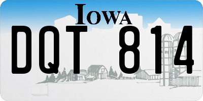 IA license plate DQT814
