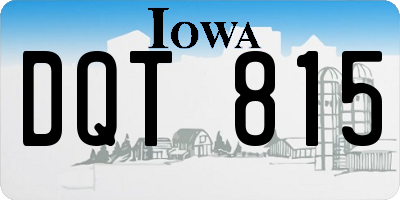 IA license plate DQT815