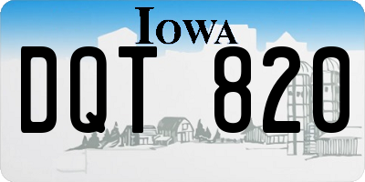 IA license plate DQT820