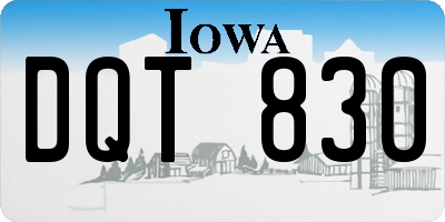 IA license plate DQT830