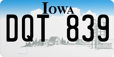 IA license plate DQT839
