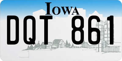 IA license plate DQT861