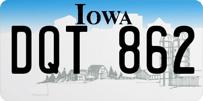 IA license plate DQT862