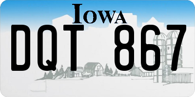 IA license plate DQT867