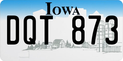 IA license plate DQT873