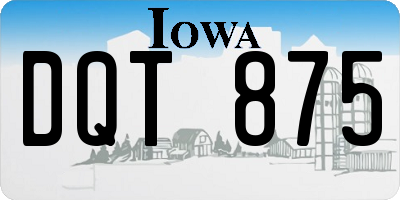 IA license plate DQT875