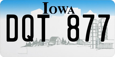 IA license plate DQT877