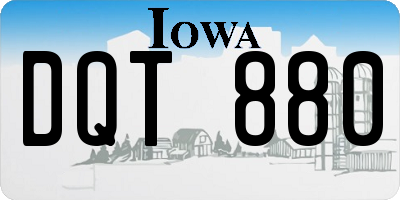 IA license plate DQT880