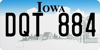 IA license plate DQT884