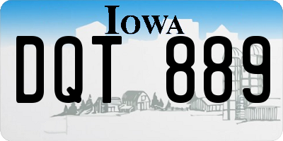 IA license plate DQT889