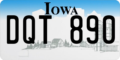 IA license plate DQT890
