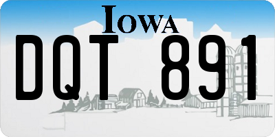IA license plate DQT891