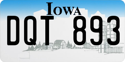 IA license plate DQT893