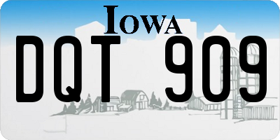 IA license plate DQT909