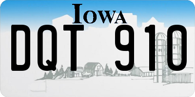 IA license plate DQT910