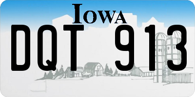 IA license plate DQT913