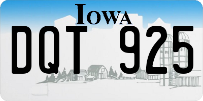 IA license plate DQT925