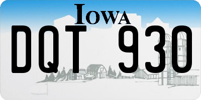 IA license plate DQT930