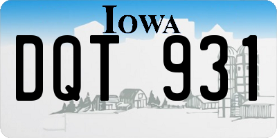 IA license plate DQT931