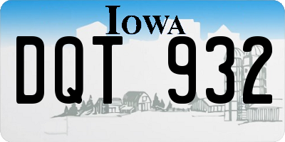 IA license plate DQT932