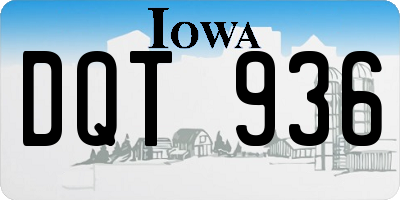 IA license plate DQT936