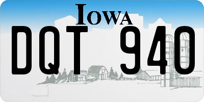 IA license plate DQT940